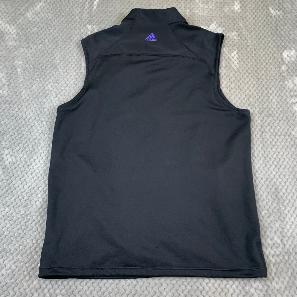 Adidas Climaheat Vest Mens Medium Black Purple Quarter Zip Golf Pullover - Picture 7 of 9